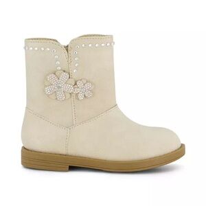 Jessica Simpson Cream Kids Boots with Flower Detail